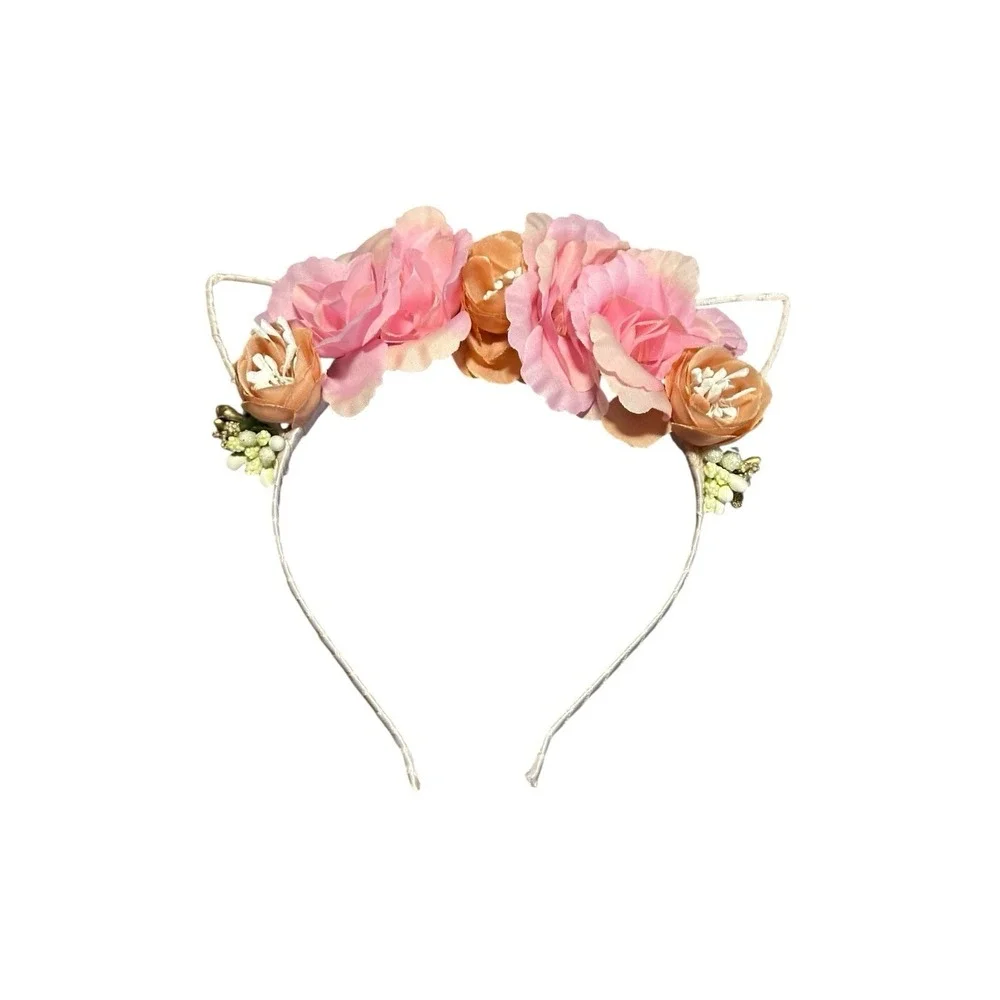 NEW girls headband accessories 1 piece cat ears floral flowers